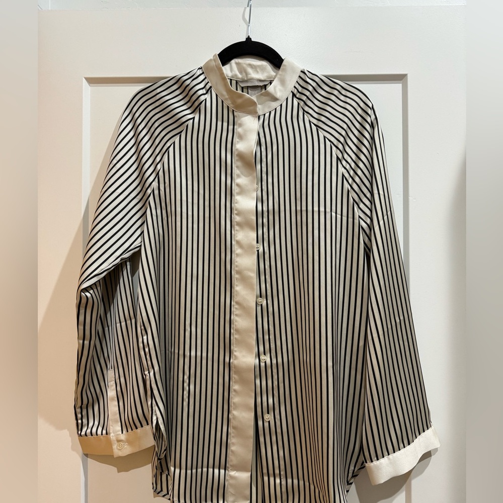 Oversized satin blouse